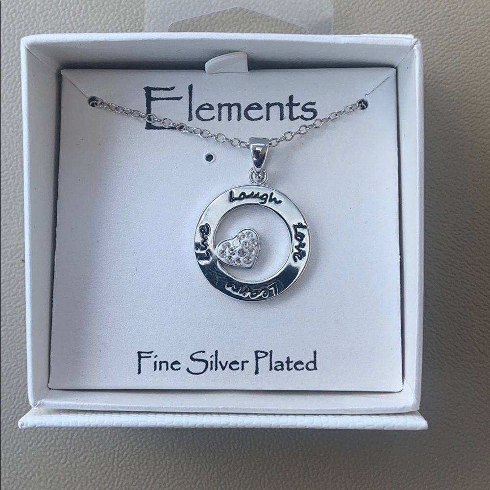 Live laugh love learn necklace. Silver plated. NWT